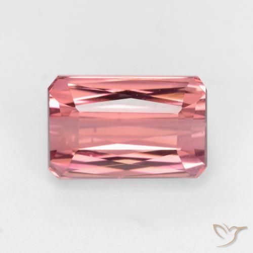 2.32ct Натуральный Оранжево-розовый Турмалин, Изумрудная огранка, VS-SI