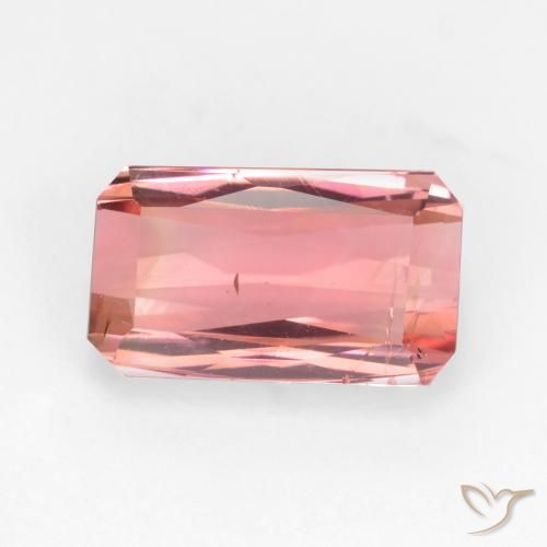 2.81ct Натуральный Оранжево-розовый Турмалин, Изумрудная огранка, VS-SI