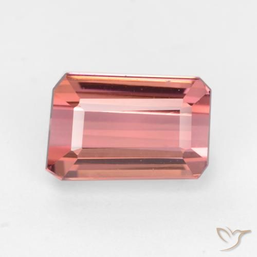 2.77ct Натуральный Оранжево-розовый Турмалин, Изумрудная огранка, VVS-VS