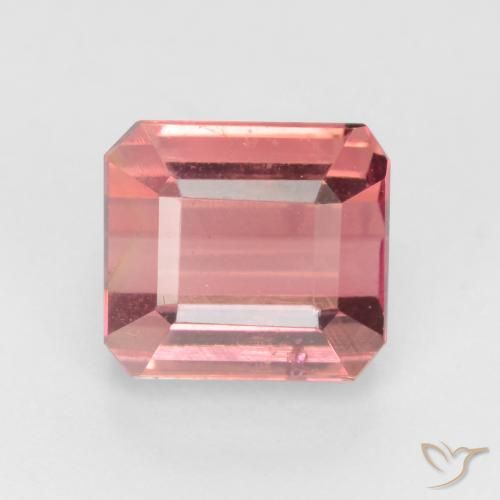 2.98ct Натуральный Оранжево-розовый Турмалин, Изумрудная огранка, VS-SI