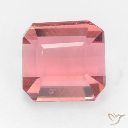 2.30ct Натуральный Темно-оранжевый розовый Турмалин, Изумрудная огранка, Чистота VS