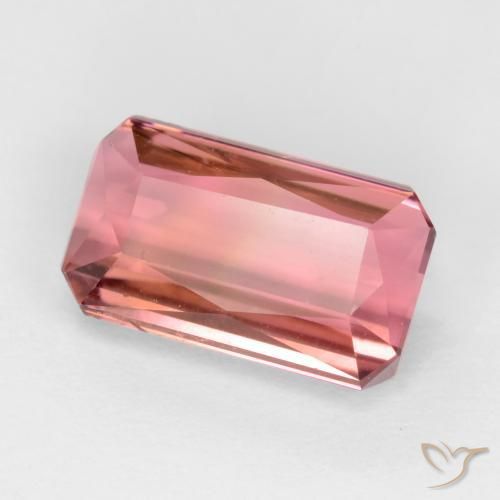 2.45ct Натуральный Красновато-розовый Турмалин, Изумрудная огранка, VS-SI
