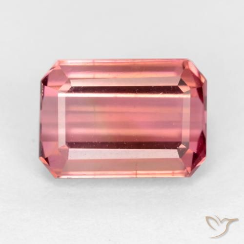 2.30ct Натуральный Темно-розовый Турмалин, Изумрудная огранка, Чистота VS