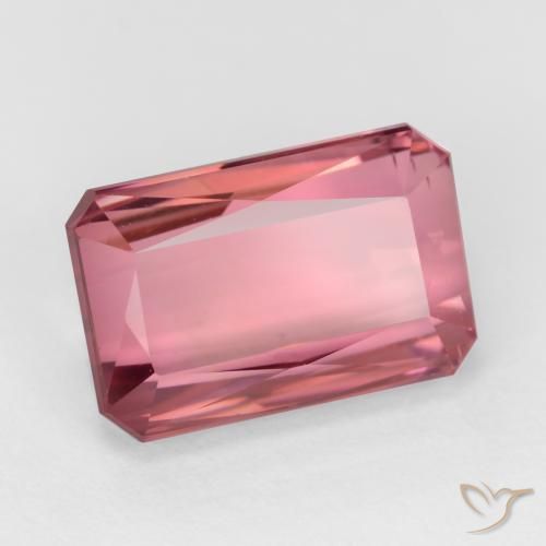 2.60ct Натуральный Ярко-розовый тон Турмалин, Изумрудная огранка, Чистота VS
