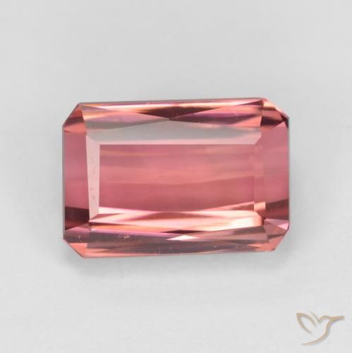 2.87ct Натуральный Темно-розовый Турмалин, Изумрудная огранка, VVS-VS
