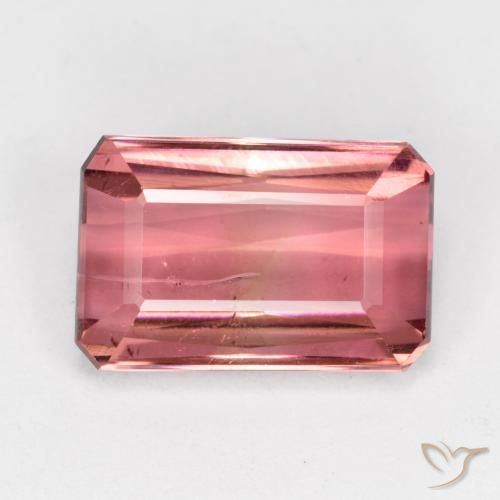 4.74ct Натуральный Красновато-розовый Турмалин, Изумрудная огранка, SI