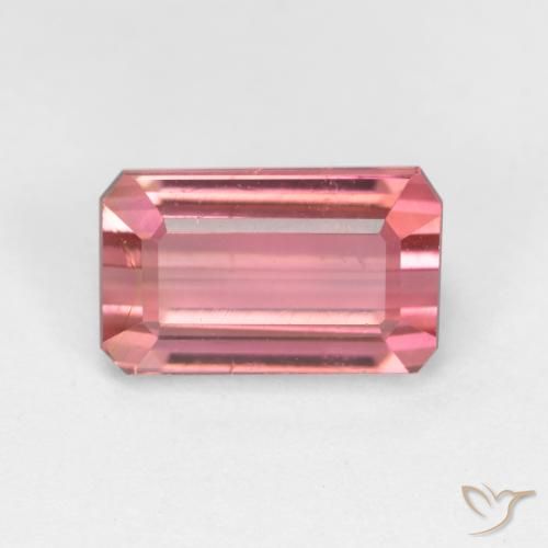 1.88ct Натуральный Оранжево-розовый Турмалин, Изумрудная огранка, Чистота VS