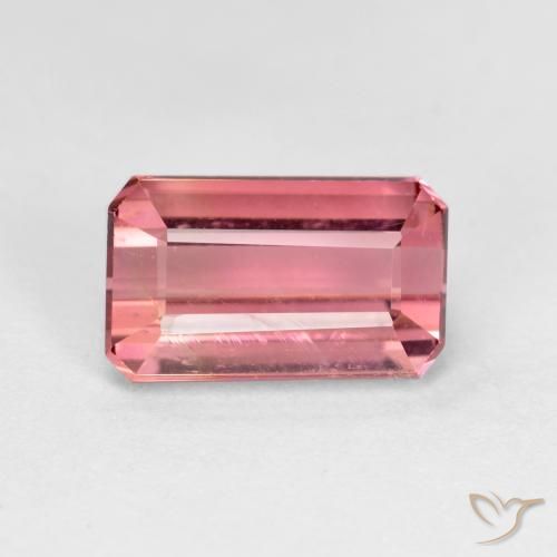 1.54ct Натуральный Средний розовый Турмалин, Изумрудная огранка, Чистота VS