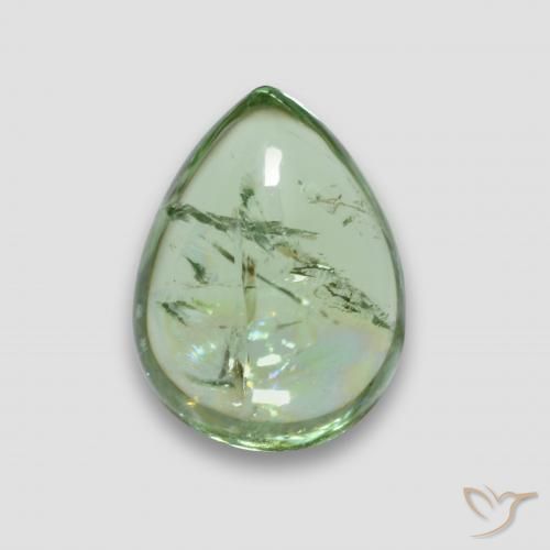 4.19ct Натуральный Теплый зеленый Турмалин, Форма груши, Прозрачный