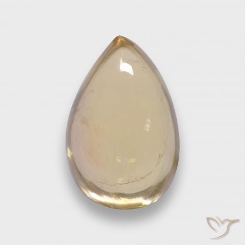 2.42ct Натуральный Светло-золотистый Турмалин, Форма груши, Прозрачный