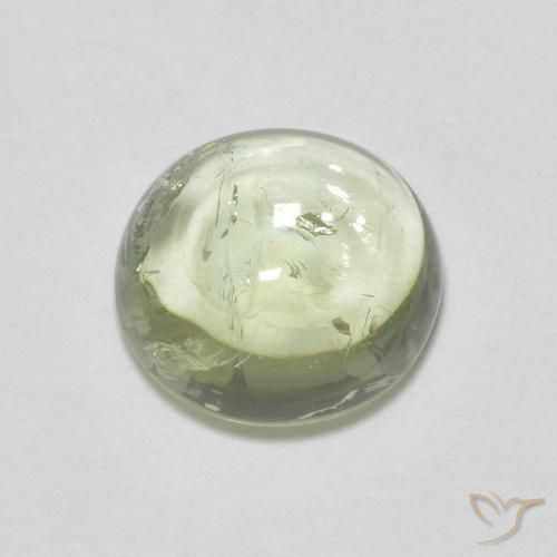 1.34ct Натуральный Желто-зеленый Турмалин, Круглый, Прозрачный