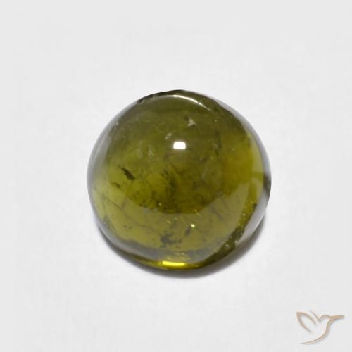 0.68ct Натуральный Темно-зеленый Турмалин, Круглый, Полупрозрачный