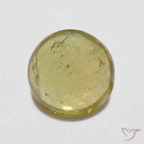 0.97ct Натуральный Горчично-желтый Турмалин, Круглый, Прозрачный
