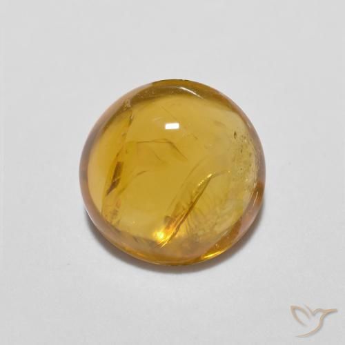 1.24ct Натуральный Золотисто-коричневый Турмалин, Круглый, Прозрачный