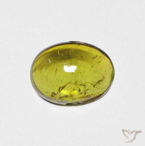 1.34ct Натуральный Травянисто-зелёный Турмалин, Овал, Прозрачный