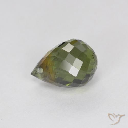 1.54ct Натуральный Темно-зеленый Турмалин, Бриолет, VS-SI