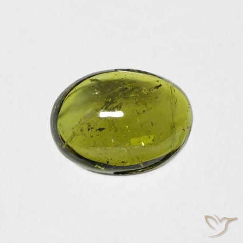 1.23ct Натуральный Желтовато-зеленый Турмалин, Овал, Прозрачный