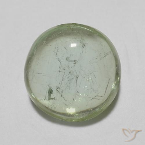 1.13ct Натуральный Средне-светло-зеленый Турмалин, Круглый, Прозрачный