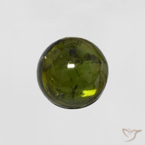 0.69ct Натуральный Темно-зеленый Турмалин, Круглый, Прозрачный