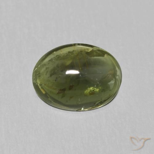 1.13ct Натуральный Травянисто-зелёный Турмалин, Овал, Прозрачный