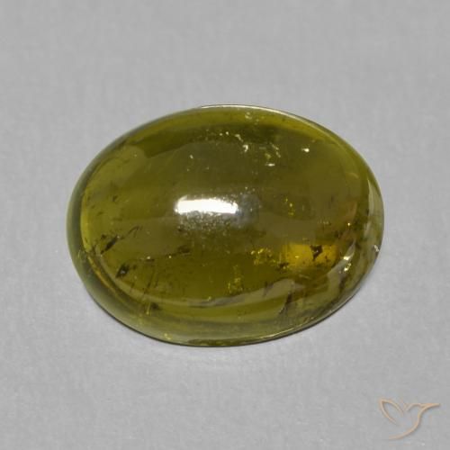 1.50ct Натуральный Желтовато-зеленый Турмалин, Овал, Прозрачный
