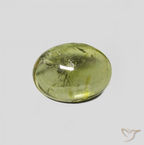 1.52ct Натуральный Желтовато-зеленый Турмалин, Овал, Прозрачный