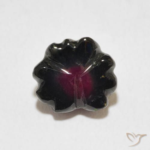 1.74ct Натуральный Темно-красный Турмалин, Огранка Цветок, Прозрачный