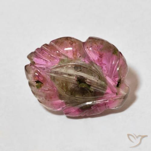 3.78ct Натуральный Многоцветный Турмалин, Огранка Цветок, Прозрачный