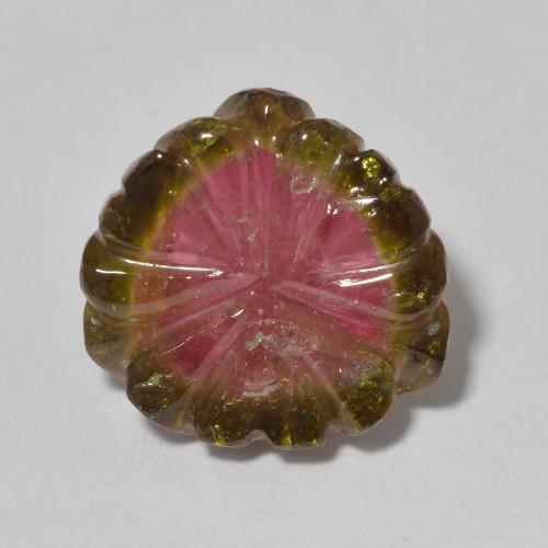 8.80ct Натуральный Арбузный Турмалин, Огранка Цветок, Прозрачный