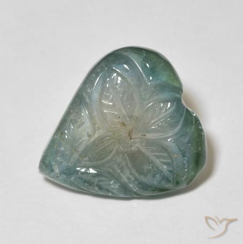 6.25ct Натуральный Зеленовато-синий Турмалин, Огранка Цветок, Прозрачный