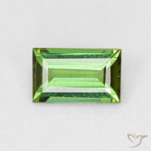 0.68ct Натуральный Темно-зеленый Турмалин, Огранка Багет, VVS-VS
