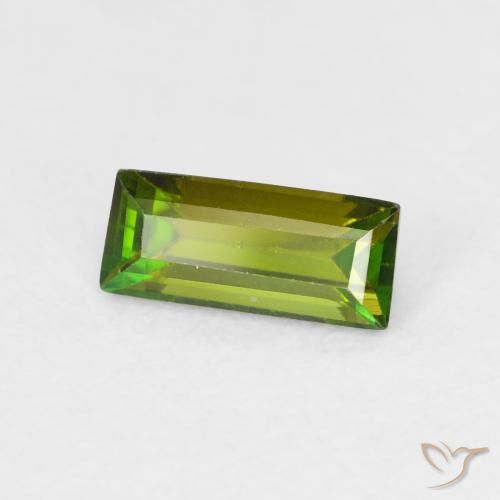 0.90ct Натуральный Коричневато-зеленый Турмалин, Огранка Багет, VVS-VS