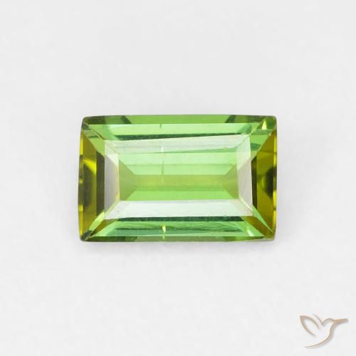 0.67ct Натуральный Землисто-зеленый Турмалин, Огранка Багет, VVS-VS
