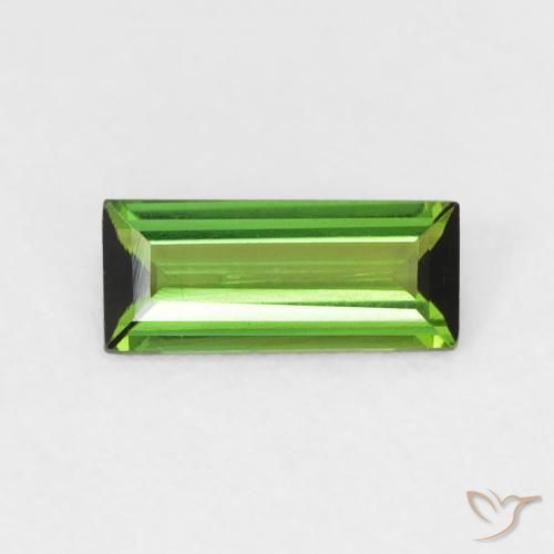 0.52ct Натуральный Средний зеленый Турмалин, Огранка Багет, VVS-VS