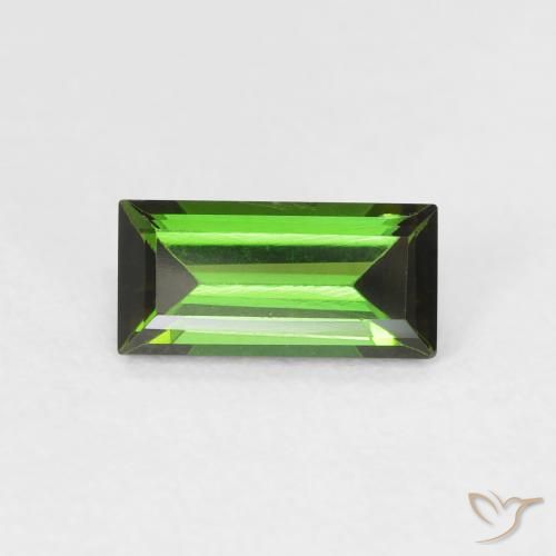 0.91ct Натуральный Землисто-зеленый Турмалин, Огранка Багет, VVS-VS, Photo A
