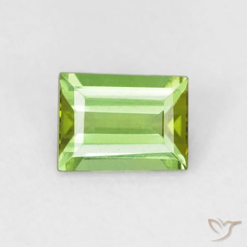 0.57ct Натуральный Ярко-зеленый Турмалин, Огранка Багет, VVS-VS