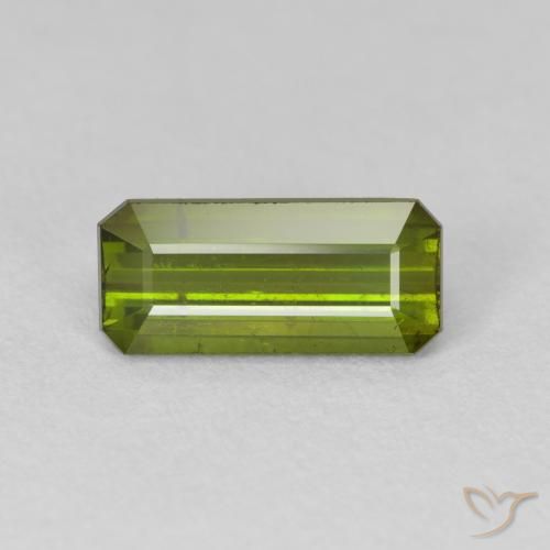 2.07ct Натуральный Травянисто-зелёный Турмалин, Изумрудная огранка, VS-SI