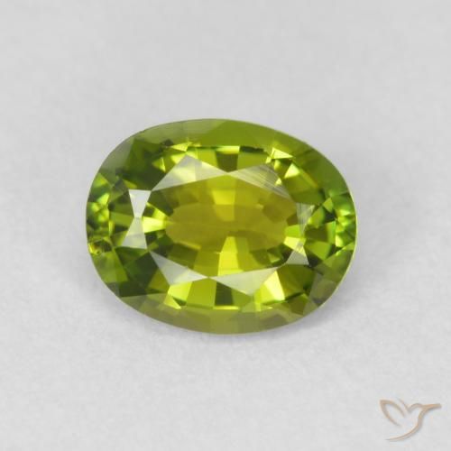 0.68ct Натуральный Ярко-зеленый Турмалин, Овал, Чистота VVS