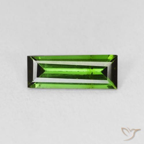 1.08ct Натуральный Medium Dark-Green Турмалин, Огранка Багет, Чистота VS