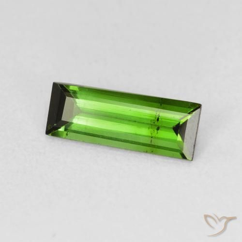 1.08 карата, натуральный Medium Dark-Green Турмалин, Огранка Багет, Чистота VS