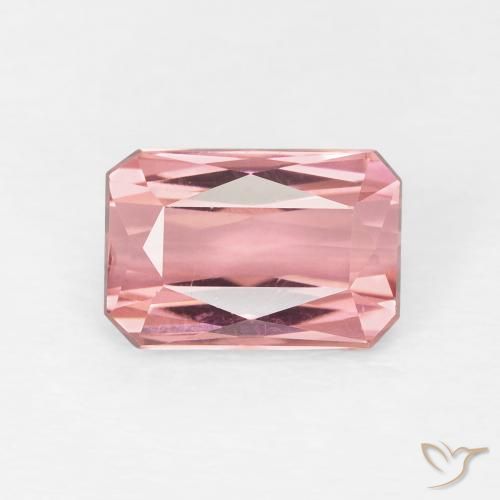 1.61ct Натуральный Светло-ярко-розовый Турмалин, Изумрудная огранка, VVS-VS