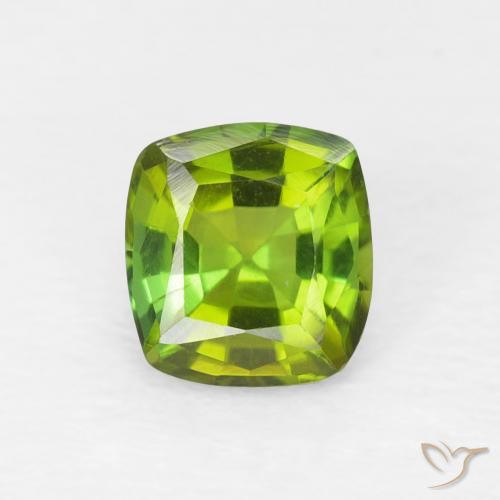 0.66ct Натуральный Ярко-зеленый Турмалин, Подушка, VVS-VS