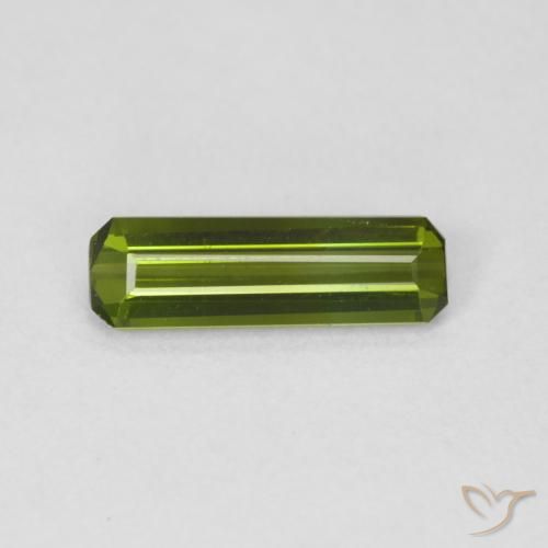 0.87ct Натуральный Средний зеленый Турмалин, Изумрудная огранка, Чистота VVS