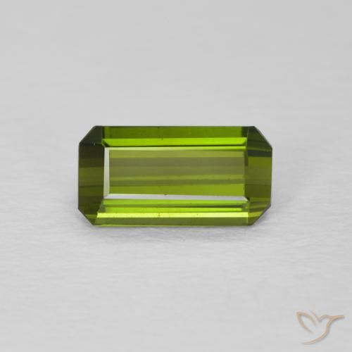 0.94ct Натуральный Средний зеленый Турмалин, Изумрудная огранка, Чистота VVS