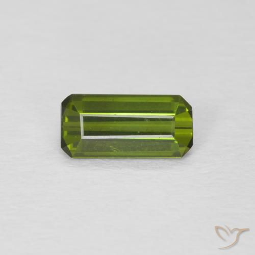 0.70ct Натуральный Средний зеленый Турмалин, Изумрудная огранка, Чистота VVS