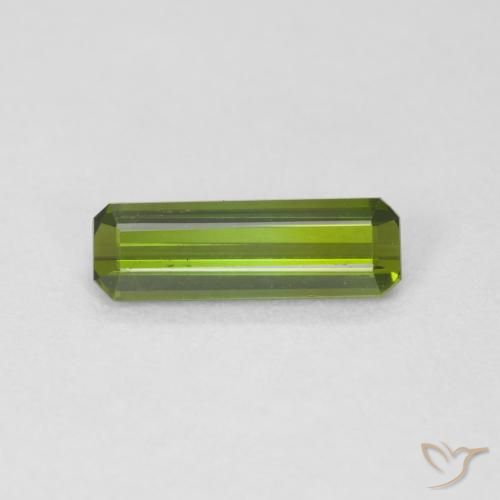 0.85ct Натуральный Средний зеленый Турмалин, Изумрудная огранка, Чистота VVS