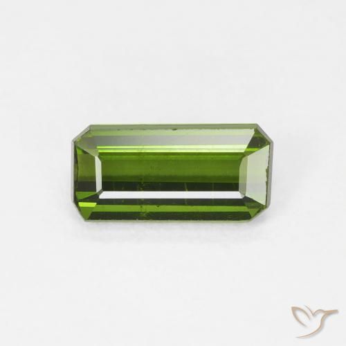 1.10ct Натуральный Желтовато-зеленый Турмалин, Изумрудная огранка, Чистота VS