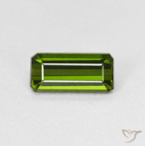 1.00ct Натуральный Темно-зеленый Турмалин, Изумрудная огранка, VVS-VS