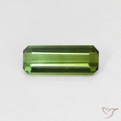 0.88ct Натуральный Травянисто-зелёный Турмалин, Изумрудная огранка, VVS-VS