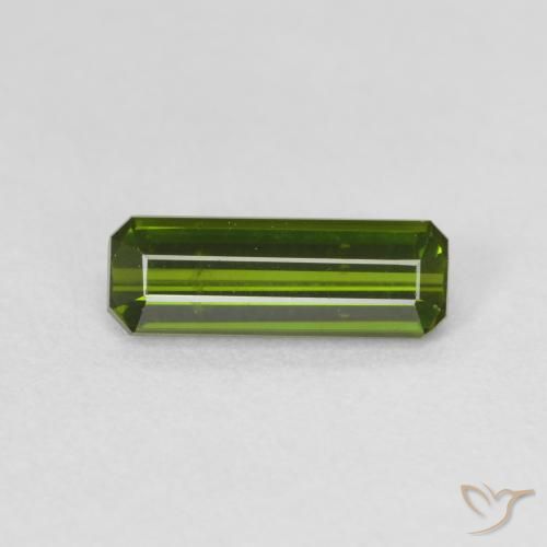 0.90ct Натуральный Теплый зеленый Турмалин, Изумрудная огранка, VVS-VS